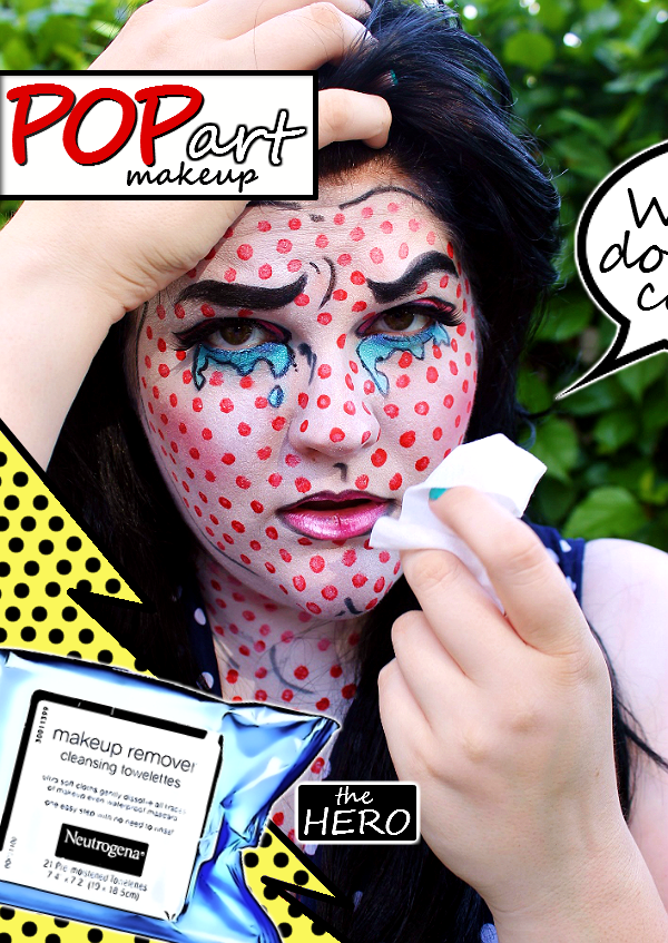 Pop Art Costume Makeup for a retro look that is easy to pull off and memorable to wear! Then take the #NeutrogenaFaceOff challenge and #WipeAwayTheDay with Neutrogena Cleansing Towelettes from Walmart! #ad