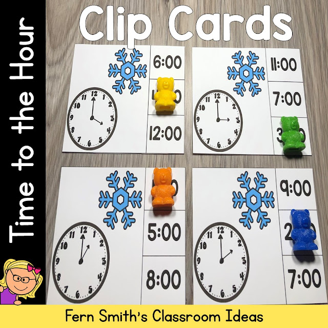 Click Here to Download This January Time to the Hour Clip Card Resources for Your Classroom Today!