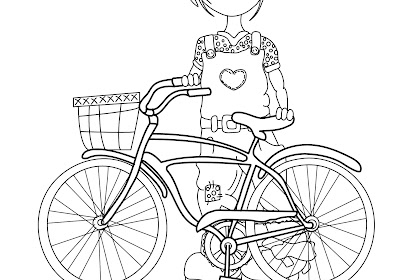 Download Kid Riding Bike Coloring Page Pics