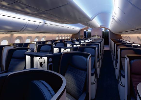 Boeing 787-9 Dreamliner cabin interior