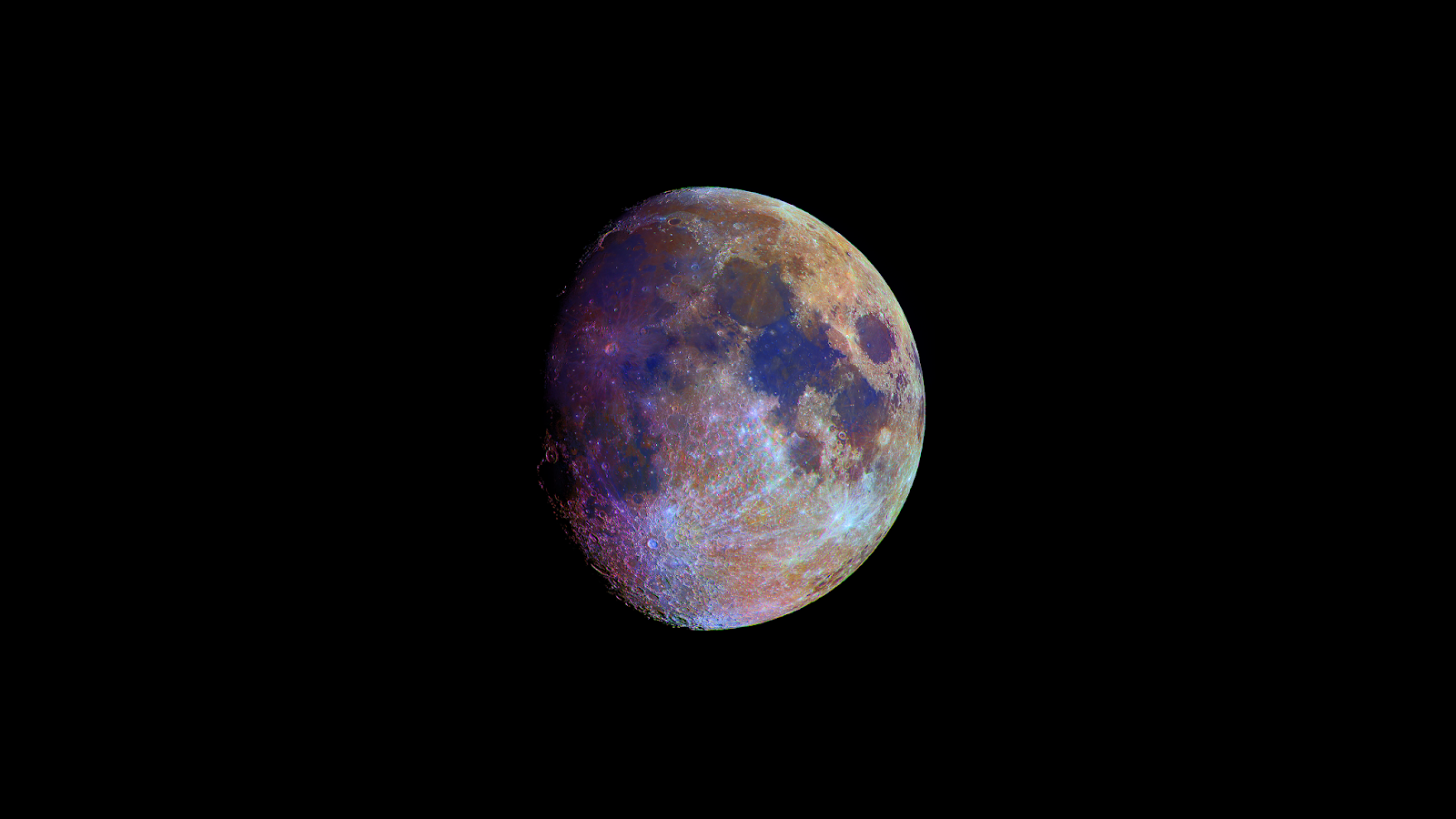 PC WALLPAPER 4K of Colorful detailed moon against a starry sky