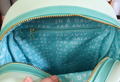 Loungefly backpacks inside patterned lining detail "In a galaxy far, far away"