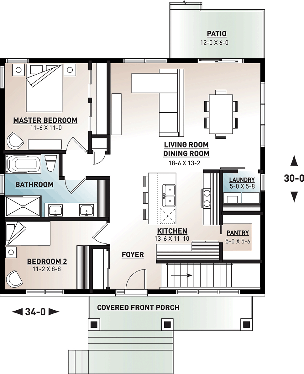 2 Bedroom House Plans Ideas (8 Examples)
