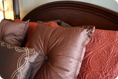 rust and chocolate pillows