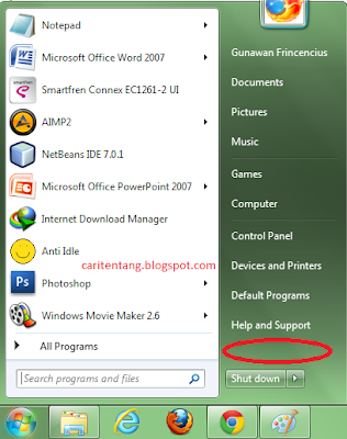 Bingung Command Run Tidak Terlihat di Star Menu Program Windows 7 ?