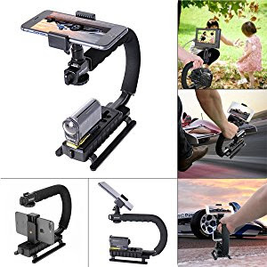 Fantaseal Action Camera Camcorder Handheld Stabilizer CShape Grip Camera Rig Support Low Position Shooting System GoPro Stabilizer Holder Support Stand w 14 Thread for SONY FDRX3000R FDRX1000VR HDRAS300R HDR AS10 AS15 AS20 AS30 AS50 AS100 AS200 HDR AZ1 Stabilizer Handle Handheld Grip SteadyCam Selfie Stick