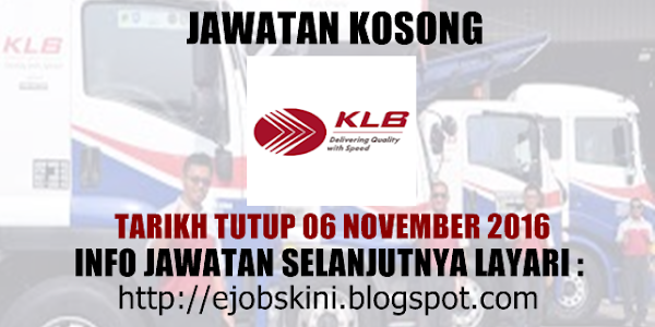 Jawatan Kosong Konsortium Logistik Berhad (KLB) - 06 November 2016