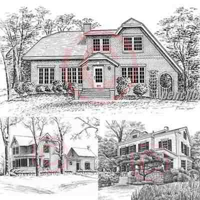 House Painting Pencil Drawing