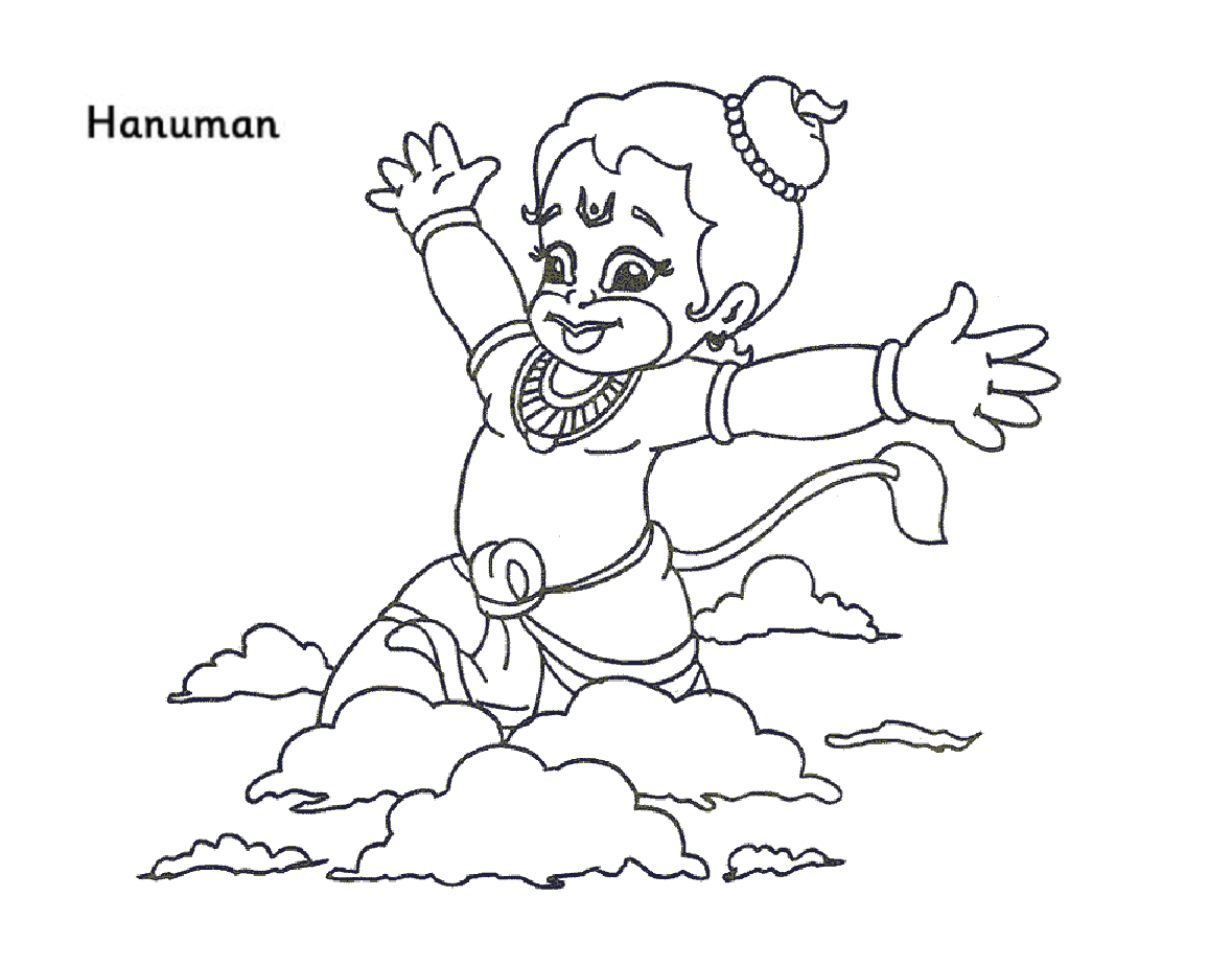 Colour Drawing Free Hd Wallpapers Lord Hanuman Coloring Page Free Wallpaper