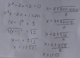 quadratic formula, completeing the square