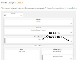 In column under your header click edit 