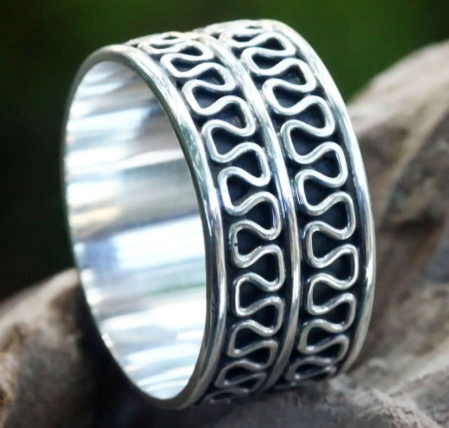 Mens Sterling Silver Band