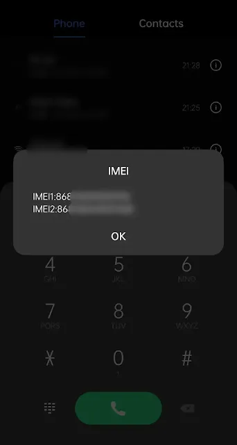 Oppo Phone IMEI Number Check Code