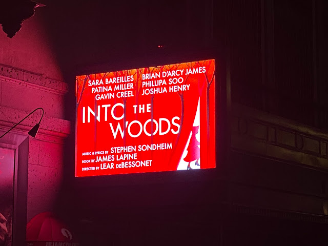 Into The Woods Broadway 2022 Revival Marquee at Night
