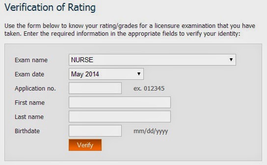 May 2014 NLE takers verification of ratings (VoR)