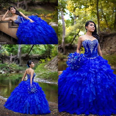 Vestidos de 15 Azul 