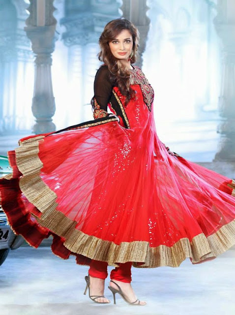 Sizzling Diya Mirza Anarkali Frocks 2013-2014-03