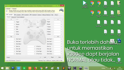 Buka x360ce, kemudian pasan gamepad yang kamu gunakan