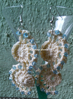 free crochet pattern, free crochet ear ring pattern, free crochet jewelry pattern, free crochet sea shell motif, free crochet double shell motif, Anchor knitting cotton, Shyama Nivas, sweetnothingscrochet, blogaday, spreadsmiles, lace crochet pattern, handmade, gift ideas,