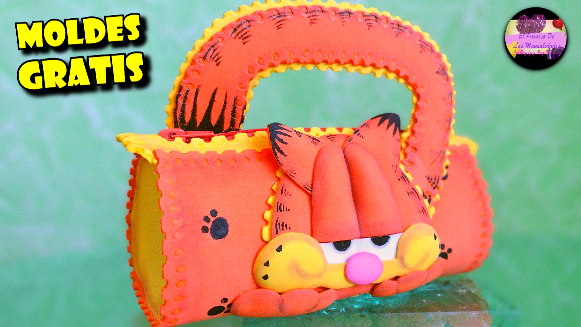 Diy Cartuchera o estuche escolar para tus lápices de Garfield con foami o goma eva