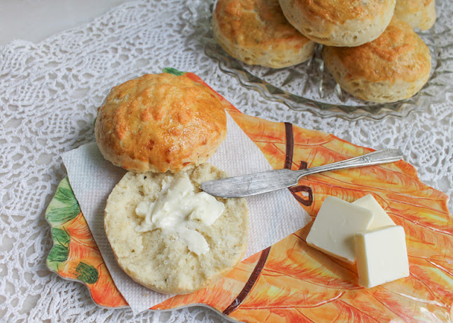 Food Lust People Love: These fluffy cheddar herb scones have the most wonderful flavor, not just from the cheese and herbs but also from the yeast used as the rising agent. The cheese and herbs are subtle in these scones but that just makes them more versatile. My family ate a few for breakfast but I also served them with pork and bacon patties as a sort of alternative burger for dinner. Delicious!