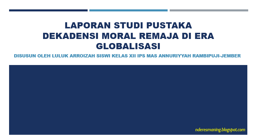 BAB III PEMBAHASAN 3.1	Faktor Internal Penyebab Terjadinya Dekadensi Moral Remaja di Era Globalisasi Moral remaja yang dirasakan sangat mengganggu kehidupan masyarakat, Sebenarnya bukan suatu keadaan yang berdiri sendiri dekadensi moral akan muncul karena beberapa faktor penyebab kenakalan remaja: Faktor pribadi setiap anak memiliki kepribadian khusus, dan keadaan khusus pada anak ini dapat menjadi sumber munculnya perilaku menyimpang keadaan khusus ini adalah keadaan konstusi ialah potensi bakat atas sifat dasar anak yang kemudian melalui proses perkembangan kematangan atau rangsangan dari lingkungan menjadi aktual (Gunarsa, 2004). 3.2	Faktor Eksternal Penyebab Terjadinya Dekadensi Moral Remaja di Era Globalisasi A.	Faktor Keluarga Faktor keluarga mempunyai peranan yang besar terhadap perkembangan sosial pada anak. keluarga secara langsung atau dak langsung akan berhubungan terus menerus dengan baik komat memberikan rangsangan melalui berbagai corak komunikasi antara orang tua dengan anak, hubungan antar pribadi dalam keluarga yang melipu pula hubungan antara saudara menjadi faktor yang penng terhadap munculnya perilaku yang tergolong akar. struktur tanggung jawab dalam sebuah keluarga secara umum bahwa ayah bertugas mencari nafkah sedangkan ibu bertugas merawat rumah dan anak-anak sehingga fungsi ibu dalam proses pengasuhan dan pendidikan terhadap anak sangat penng. fungsi Ibu tersebut dapat mengalami hambatan jika Ibu keluar dari jalur tanggung jawabnya.  ikut bekerja di luar rumah, sehingga pengasuhan dan pendidikan terhadap anak bisa kurang maksimal (Gunarsa, 2004). Pada hakikatnya nya, kondisi keluarga menyebabkan mbulnya dekadensi moral atau anak bersifat Kompleks mengingat banyaknya faktor penyebab dekadensi moral dan remaja yang berasal dari lingkungan keluarga, maka di bawah ini akan diuraikan diantaranya adalah : 1.	Anak yang kurang mendapatkan kasih sayang dan perhaan orang tua terutama disebabkan: a.	Karena kelahiran anak yang dak disenangi atau dak dikehendaki. b.	Karena kedak harmonisan dalam kehidupan rumah tangga c.	Karena kesibukan kesibukan di luar rumah tangga. d.	Karena mengalami keretakan keluarga (Arifin, 1994:83). 2.	Kondisi sosial ekonomi keluarga. Kondisi sosial ekonomi keluarga yang dak memungkinkan remaja untuk memiliki simbol-simbol status sosial yang sama dengan yang dimiliki teman-temannya, akan membuat remaja merasa rendah diri atau minder dalam pergaulan sosial bahkan menghambat perkembangan dan kemajuannya. sebaliknya, kondisi sosial ekonomi keluarga yang mapan, akan membuat remaja sangat percaya diri dan cepat berkembang mencapai kemajuan yang diharapkan k akan tetapi, gambaran ini dak selamanya demikian, karena Terkadang ada juga remaja yang berada dalam kondisi sosial ekonomi kurang terpacu untuk memperbaiki kondisinya dan dak pernah berhen berusaha sebelum mencapai keberhasilan. Sebaliknya, ada pula remaja yang nggal dalam keluarga berstatus ekonomi mapan justru dak mengalami kemajuan, bahkan berperilaku menyimpang, karena merasa bahwa segala kebutuhannya sudah terpenuhi sehingga dak perlu lagi berusaha keras untuk meraih kesuksesan (Wilis, 1981: 63) 3.	Keluarga yang dak harmonis (Migwar, 2011: 202-203). Kedak harmonisan hubungan antara remaja dan keluarga menjadi sebab pengaruhi oleh banyak faktor antara lain: perceraian orang tua sudah ada, orang tua dan anggota keluarga lainnya dak mau menger tugas perkembangan remaja, atau remaja sendiri dak mau peduli terhadap tugas-tugas yang seharusnya dipikul dalam keluarga. suasana ini yang menjadikan keluarga itu menjadi robek lebih dikenal dengan sebutan broken home. Remaja yang di dalam keluarganya mengalami broken home akan lebih cenderung mengalami banyak masalah emosional, moral dan sosial. suasana rumah yang penuh konflik akan berpengaruh negaf terhadap kepribadian dan kebahagiaan remaja yang mereka melampiaskan perasaan jiwanya dalam berbagai pergaulan dan perilaku yang menyimpang. B.	Faktor Masyarakat / Lingkungan Keadaan masyarakat dan kondisi lingkungan dalam berbagai corak dan bentuknya akan berpengaruh baik langsung maupun dak langsung terhadap anak-anak remaja Dimana mereka berkelompok perubahan-perubahan masyarakat yang berlangsung secara cepat dan ditandai dengan periswa-periswa yang menegangkan : persaingan dalam bidang perekonomian pengangguran, keanekaragaman media dan lemahnya keagamaan. Selain itu sebab-sebab kemerosotan moral remaja yang berasal dari masyarakat atau lingkungan yakni: 1.	Kurangnya pelaksanaan ajaran-ajaran agama secara berkala, masyarakat dapat pula menjadi penyebab bagi terjangkitnya kemerosotan moral remaja terutama sekali di lingkungan masyarakat yang kurang sekali melaksanakan ajaran ajaran agama yang dianutnya di dalam ajaran agama yang banyak sekali hal-hal yang dapat membantu pembinaan anak-anak pada umumnya dan remaja secara khusus ik misalnya ajaran tentang berbuat baik terhadap orang tua, beramal sholeh kepada masyarakat, tolong menolong, tidak memfitnah, adu domba, dan melakukan kekerasan serta sebagainya. akan tetapi tindakan atau perbuatan masyarakat kadang yang bertentangan dengan norma-norma agama. Masyarakat yang kurang beragama ti yang disebutkan di atas akan menjadi sumber berbagai kejahatan ti kekerasan tidak mempunyai etika yang baik dan lain sebagainya. tingkah laku yang ti itu akan mudah mempengaruhi anak-anak dari remaja yang sedang berada di dalam masa perkembangan.. akan tetapi ndakan atau perbuatan masyarakat Padang yang bertentangan dengan norma-norma agama. masyarakat yang kurang beragama ti yang disebutkan di atas akan menjadi sumber berbagai kejahatan ti kekerasan dak mempunyai eka yang baik dan lain sebagainya. ngkah laku yang  itu akan mudah mempengaruhi anak-anak dari remaja yang sedang berada di dalam masa perkembangannya. 2.	Kekurangannya pengawasan terhadap remaja sebagian remaja beranggapan bahwa orang tua dan guru terlalu ketat sehingga dak memberikan kebebasan baginya. Sebagian lainnya mengatakan bahwa orangtua mereka dan bahkan guru dak pernah memberikan pengawasan terhadap ngkah laku remaja sehingga menimbulkan berbagai kendala k sebenarnya soal pengawasan hendaknya telah dimulai sejak kecil sebab jika anak masih kecil mereka memerlukan bimbingan yang baik dan terarah karena anak-anak belum memiliki kemampuan berdiri sendiri dan setelah dewasa kewibawaan orang tua itu akan tetap berpengaruh terhadap dirinya, sehingga kemanapun ia pergi ngkahlaku terpengaruh oleh kewibawaan orang tuanya. Jika pengawasan terhadap anak baru dimulai dengan ketat di waktu remaja disinilah permulaan mbulnya konflik antara anak dan orang tua. pengawasan terhadap remaja yang dimaksudkan untuk menghindarkan ngkah laku yang kurang baik dan menumbuhkan ngkah laku yang posif bermanfaat bagi dirinya dan masyarakat secara umum. pengawasan bukan berar menutup kebebasan mereka melainkan memberikan bimbingan kearah perkembangan yang wajar dengan berbagai usaha pendidikan remaja di sekolah maupun di masyarakat (Willis, 1981:66-68).   C.	Faktor Media Massa Kehadiran televisi dalam kehidupan masyarakat memang sangat menyenangkan, selain sebagai sumber pengetahuan, televisi merupakan sarana hiburan yang menyenangkan k namun, keterbukaan dan kebebasan pada pra globalisasi saat ini, membawa televisi dampak yang memprihankan terutama dalam dunia pendidikan anak-anak. masa anak-anak dan remaja yang seharusnya digunakan untuk menuntut ilmu yang guna masa depannya kelak, malah disalahgunakan k seluruh waktunya dihabiskan untuk berada di depan layar televisi yang telah kehilangan fungsi. televisi seharusnya memberikan hiburan untuk membangun akhlak tetapi justru pemirsa baik anak-anak maupun dewasa dalam bidang teknologi yang sangat mendidik (Nurul Zuriah, 2008:175). Di samping itu secara umum menyebabkan mbulnya perilaku menyimpang dikalangan remaja diantaranya adalah sebagaimana yang dijelaskan sebagai berikut: Pertama, longgarnya pegangan terhadap agama dengan longgarnya pegangan seseorang pada agama maka hilanglah kekuatan pengontrolan yang ada di dalam dirinya. dengan demikian k satu-satunya alat pengawas dan pengaturan moral yang dimilikinya adalah masyarakat dengan hukum dan peraturan. biasanya pengawasan masyarakat itu dak sekuat pengawasan dari dalam dirinya sendiri apabila dalam masyarakat itu banyak orang yang melakukan pelanggaran dengan sendirinya orang yang kurang Iman tadi akan mudah pula meniru melakukan pelanggaran yang sama (Zakiah Daradjat, 1978: 66). Kedua, kurang efekfnya pembinaan moral yang dilakukan oleh rumah tangga, sekolah, maupun masyarakat. Pembinaan moral di rumah tangga misalnya harus dilakukan anak-anak masih kecil. Sesuai dengan kemampuan dan umurnya anak akan dibesarkan tanpa mengenal moral itu. pembinaan moral yang dilakukan di rumah tangga bukan dengan menyuruh menghafal rumusan tentang baik dan buruk melainkan harus dibiasakan sekolah pun memiliki peranan penng dalam pembinaan moral anak didik untuk menumbuhkan sikap moral yang demikian, pendidikan agama di sekolah harus dilakukan secara intensif agar ilmu dan amal dapat dirasakan anak di sekolah k Apabila pendidikan agama atau moral diabaikan di sekolah, maka didikan agama dan moral yang diterima di rumah dak akan berjalan dengan baik, bahkan mungkin paradoks, dan berdampak pada kegagalan pendidikan moral. masyarakat juga memiliki pembinaan moral hadirnya masyarakat rusak moralnya akan sangat berpengaruh pada perkembangan moral anak harus diatasi dengan begitu kega instansi pendidikan ini harus Berjalan seiring dalam pendidikan atau pembinaan moral (Maragustam, 2010:118). Kega, derasnya arus budaya materialiss, hedoniss dan sekulariss,  banyak informasi yang kita ketahui melalui beberapa media cetak atau elektronik. Gejala menyimpang terjadi karena pola hidup yang semata-mata kejar kepuasan materi, kesenangan hawa nafsu, dan dak mengindahkan nilai-nilai agama. Arus budaya yang demikian termasuk faktor yang paling besar andilnya dalam menghancurkan moral para remaja dan generasi Tunas Bangsa. Keempat, belum adanya kemauan yang sungguh-sungguh dari pemerintah, pemerintah yang diketahui memiliki kekuasaan power, uang, teknologi, sumber daya manusia nampaknya Belum menunjukkan kemauan yang sungguh-sungguh untuk melakukan pembinaan moral bangsa. Hal yang demikian semakin diperparah lagi oleh adanya ulah sebagian elit penguasa yang semata-mata mengejar kedudukan, peluang, kekayaan, dan sebagainya dengan cara yang sama sekali dak mendidik. Bahkan sama sekali dak memperhitungkan dampaknya bagi kerusakan moral bangsa (Abuddin Nata, 2012: 207). 3.3	Cara Mengatasi Dekadensi Moral Remaja Sebagaimana yang kita telah ketahui bersama dekadensi moral merupakan kemerosotan yang terjadi pada seseorang yang disebabkan oleh faktor-faktor tertentu adapun upaya yang dapat dilakukan untuk mengatasi dekadensi moral remaja antara lain sebagai berikut: 1.	Pengawasan dan perhatian orang tua Orang tua sangat berperan penting dalam mendidik seorang anak tidak mengalami dekadensi moral. Hal ini dikarenakan orang tua merupakan keluarga terdekat sang anak dimana orang tua selalu tahu keadaan sang anak dan membentuk anak menjadi merasa aman dan nyaman.  2.	Memberikan pendidikan karakter Pendidikan karakter merupakan pendidikan yang sangat penting untuk diterapkan pada saat ini dimana zaman sudah modern dan juga pengaruh globalisasi membuat semua budaya asing dapat masuk ke Indonesia dengan mudah apabila tidak melakukan pendidikan karakter maka budaya asing tersebut akan merusak karakter kita. pendidikan karakter akan lebih baik jika dilakukan pada waktu anak usia dini di mana itu adalah awal tumbuh kembang sang anak hingga akan mudah dalam melakukan pendidikan karakter. 3.	Penegakan hukum Penegakan hukum juga merupakan hal yang penting dalam dekadensi moral. Hal ini dapat dilihat bahwa pada akhir-akhir ini di Indonesia penegakan hukum tidak lagi ti dulu dimana orang yang memiliki kekuasaan tinggi maka ia dengan mudah membeli hukum sedangkan rakyat kecil tidak bisa bertindak apa-apa. 4.	Memberikan pendidikan moral dan agama Pendidikan agama sangat penting dilakukan pada anak usia dini di mana Di dalam agama terdapat nilai moral bagi manusia sehingga pada saat remaja akan mencegah adanya dekadensi moral. Dalang lain dikatakan bahwa solusi untuk mengatasi faktor-faktor tersebut tentu ada titik untuk mengatasi berbagai kerusakan moral yang terjadi pada generasi penerus bangsa maka solusi untuk menanggapi masalah tersebut adalah sebagai berikut: 1.	Menanamkan pendidikan karakter sejak dini 2.	Pemilihan teman bergaul dan lingkungan yang tepat. 3.	Mampu memanfaatkan perkembangan ilmu pengetahuan dan teknologi yang baik mampu memanfaatkan perkembangan ilmu pengetahuan dan teknologi yang baik. 4.	Memperluas wawasan dan pengetahuan dalam tanah ilmu pengetahuan dan kehidupan sosial 5.	Meningkatkan keimanan dan ketakwaan dalam diri meningkatkan keimanan dan ketakwaan dalam diri 6.	Mengadakan pendidikan moral dan pengembangan karakter pada mata pelajaran yang diajarkan di sekolah. Hal ini harus ada kerja sama antara tenaga pendidikan di sekolah dan juga orang tua dalam membentuk karakter serta moral anak agar sesuai dengan nilai-nilai Pancasila dan juga agama. Namun, yang menjadi catatan terbesar kita saat ini adalah sistem pendidikan yang diterapkan oleh bangsa ini sebagai manapun kerasnya mengajar  nilai-nilai moralitas serta keagamaan kepada para peserta didik, hal ini tidak akan menjamin untuk membentuk karakteristik serta akhlak Sesuai yang diharapkan.