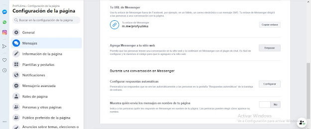 Activa el asistente de Facebook Messenger