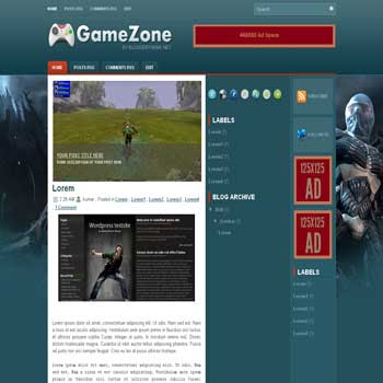 Game Zone blogger template convert wordpress theme to blogger template with slideshow featured content for games blog