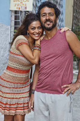 A primeira vez em que Juliana Paes e Marcos Palmeira contracenaram juntos foi em 'As Brasileiras', de 2012. Agora repetem a dobradinha em 'A Dona do Pedaço' — Foto: TV Globo/Ique Esteves