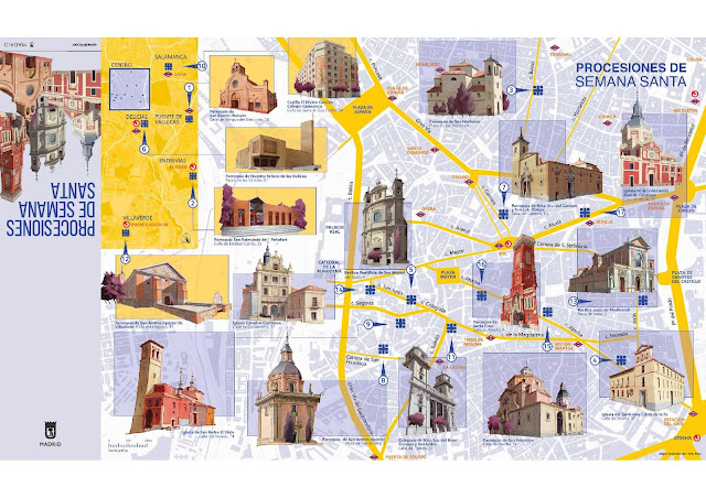 Consulte o Descargue Mapa de las Procesiones de Semana Santa de Madrid 2023