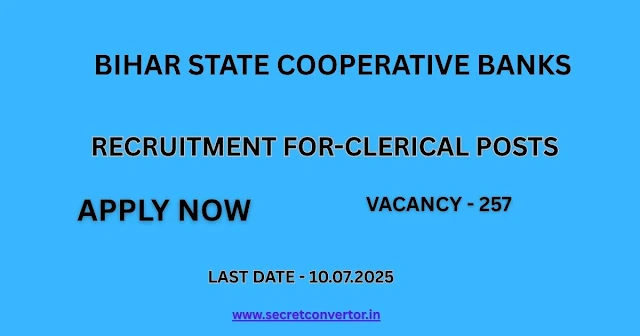 Bihar State Cooperative Bank (BSCB) Recruitment Clerical Posts 202