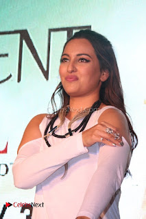 Bollywood Actress Sonakshi Sinha Pos in Leather Pants at Launch Of Virtual Reality Hepatic Gaming Experience  0002.jpg