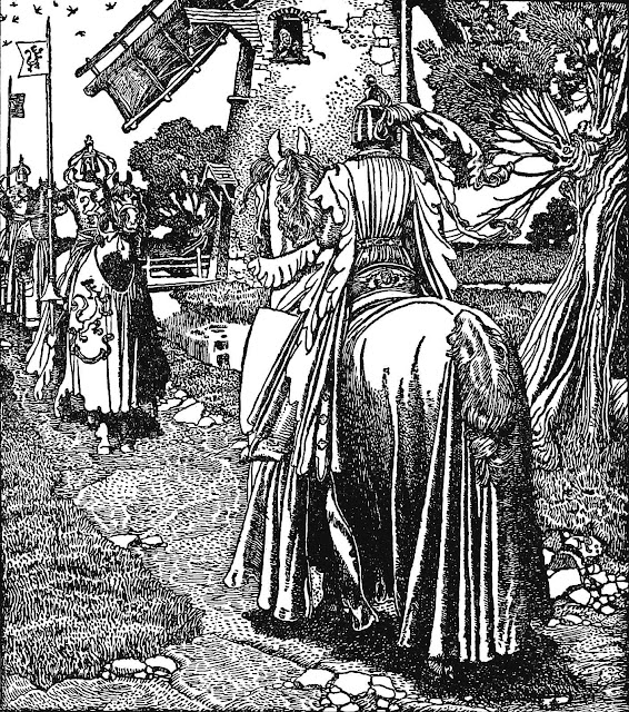 Howard Pyle book illustration of knights