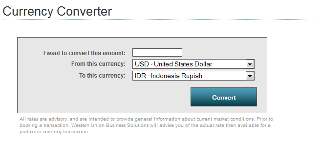 Cara Cek Rate Kurs Dollar Western Union Hari Ini