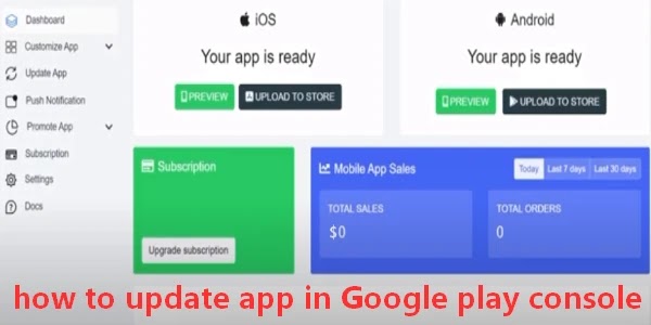how to update app in Google play console