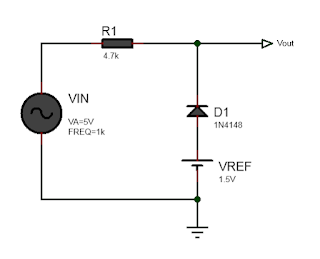 Negative Shunt Clipper with positive reference circuit diagram