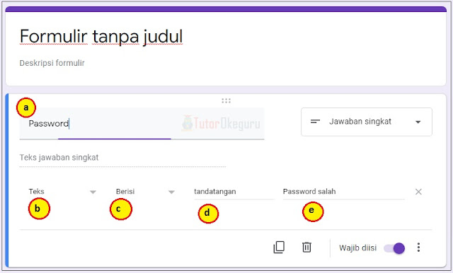 cara membuat password google form