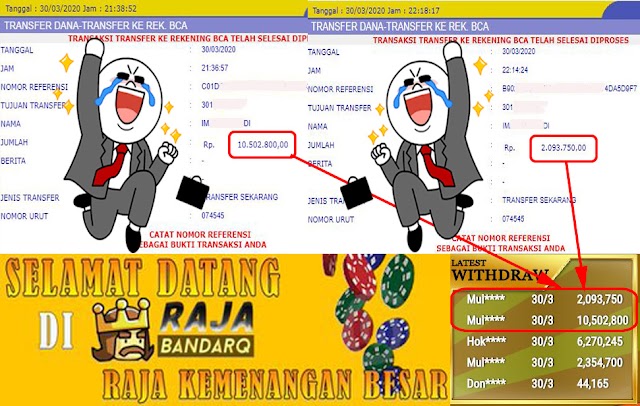 Selamat Atas Kemenangan Besar Beruntun Luar Biasa Member RajabandarQ