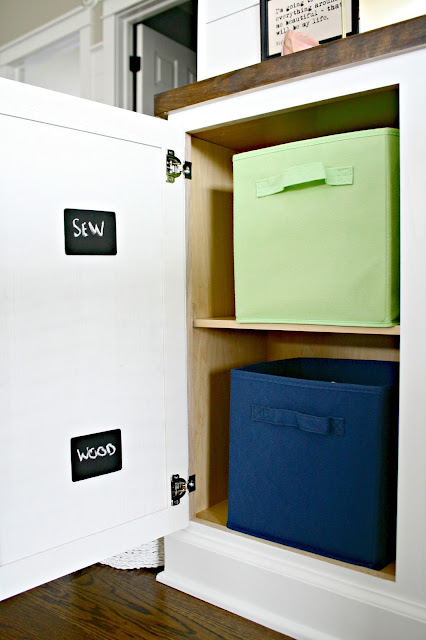 Hidden craft room storage 