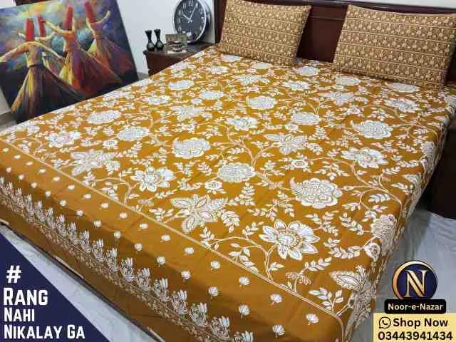 Buy Pure Cotton King Size Bed Sheets Online in Pakistan | D5
