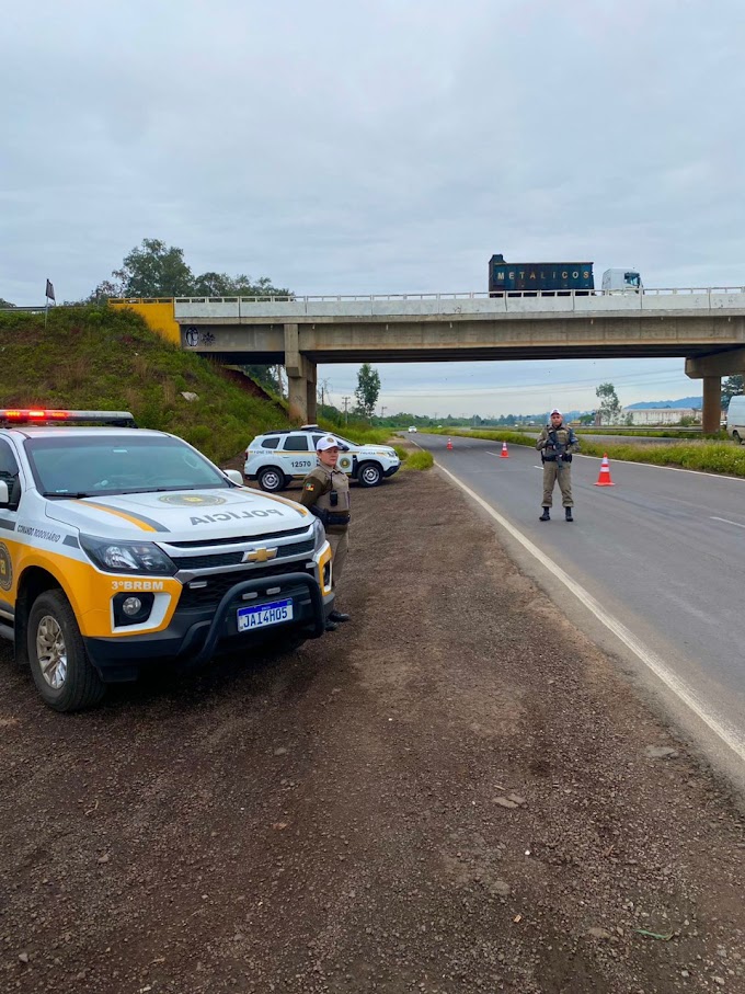 Operação Integrada da BM promove segurança viária no trecho da ERS-118 em Cachoeirinha