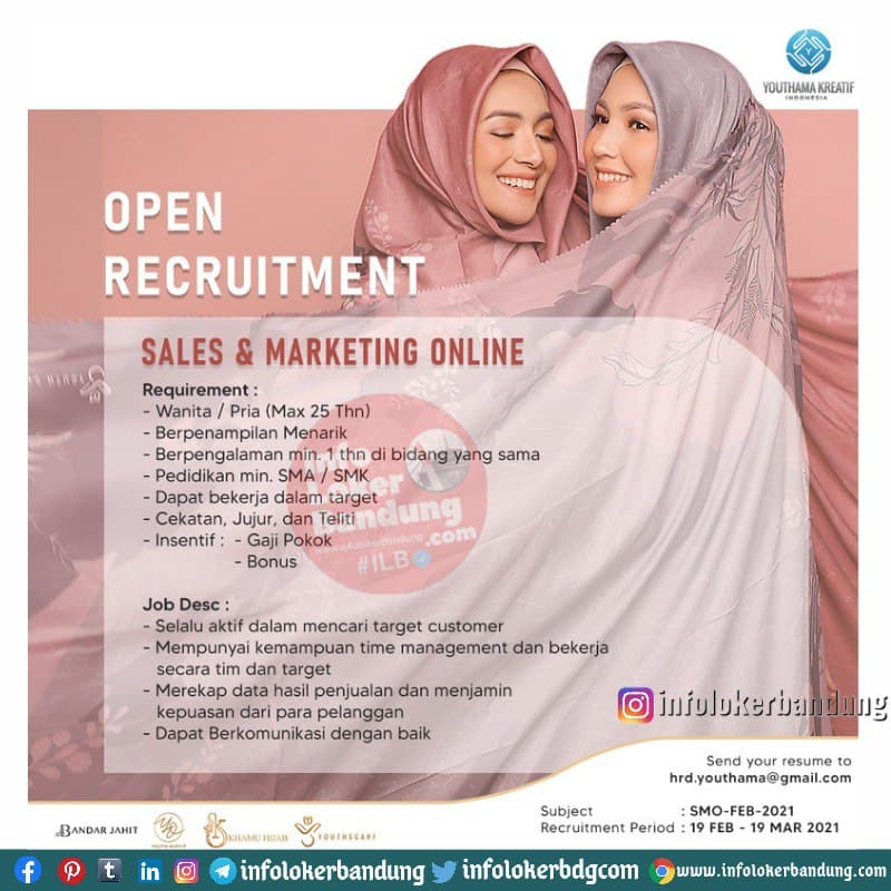 Lowongan Kerja PT. Youthama Kreatif Indonesia Bandung Februari 2021