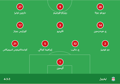 تشكيلة ليفربول ضد تشيلسي الجولة الثامنة, الدوري الانجليزي الممتاز