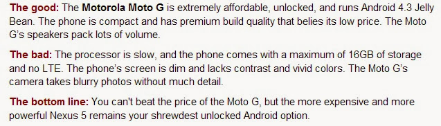 Moto G Review -the best smartphones 2014