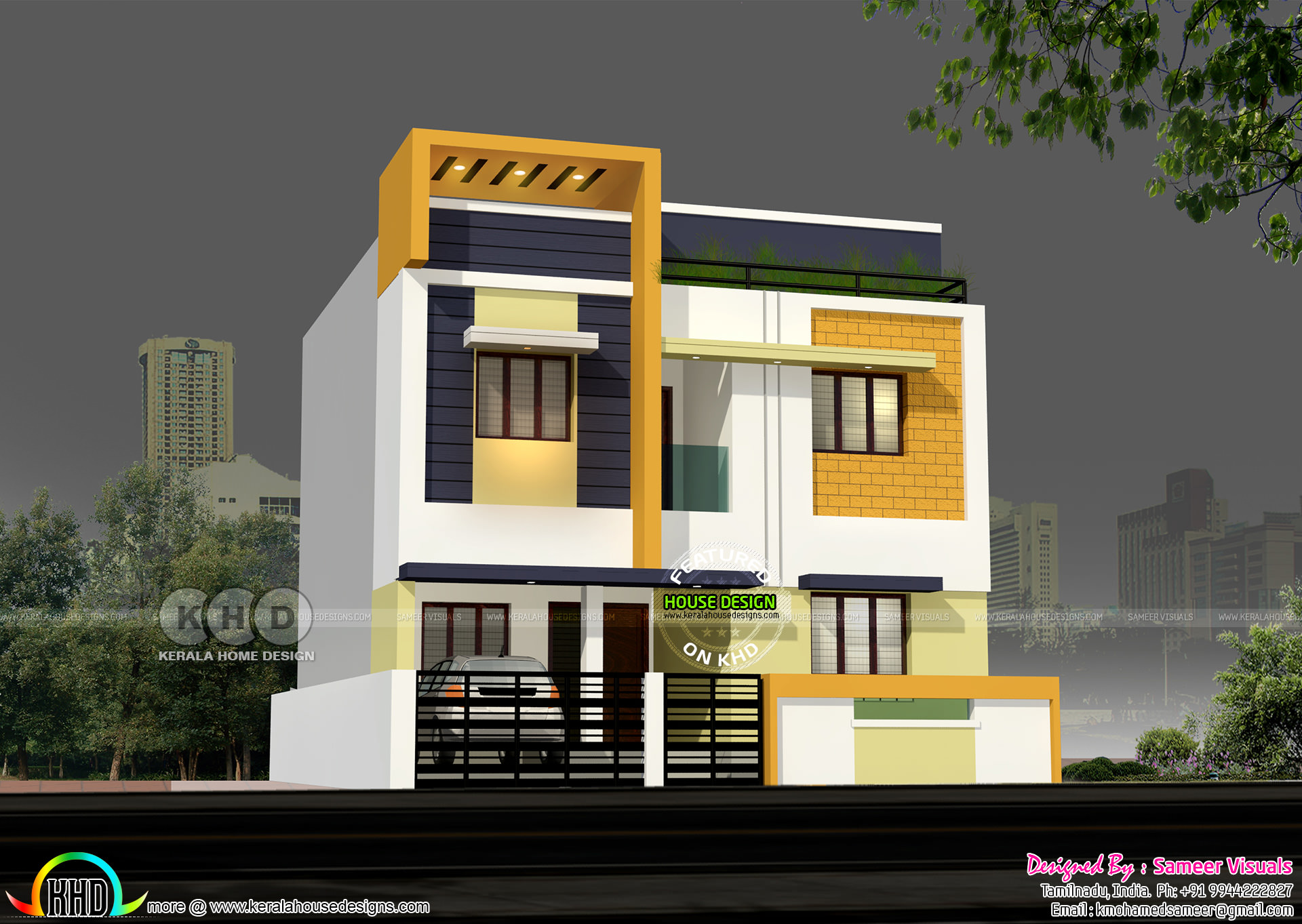  1600  square  feet  modern 4 bedroom Tamilnadu house  Kerala 