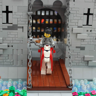 Woodstock Castle Lego MOC Mounted Knight on Drawbridge