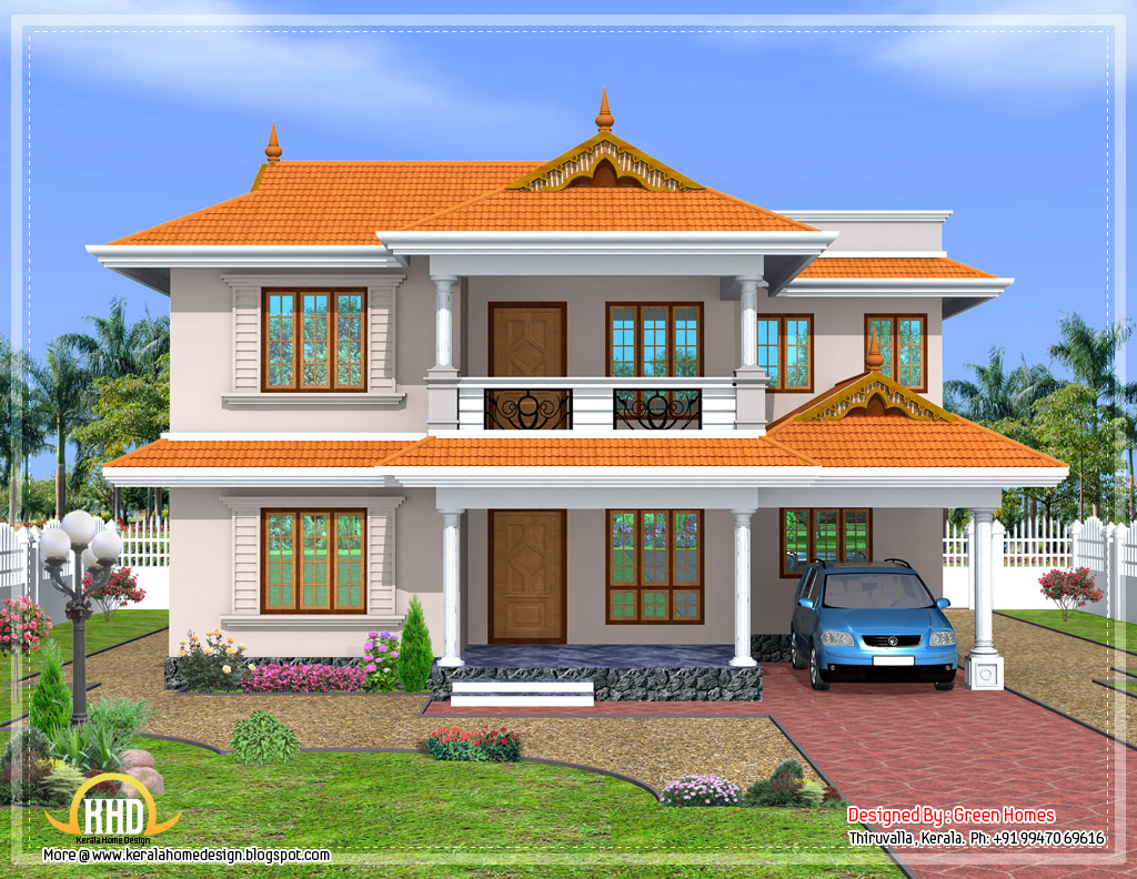 A Nice Kerala  style  sloped roof house  2350 Sq Ft 