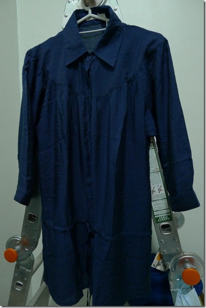 long blue blouse