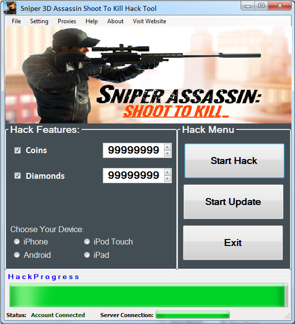 Sniper 3D Assassin Hack Coins Diamonds Android iOS 