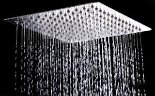 Koko Brand Rain16 16-inch Solid Square Ultra Thin Rain Shower Head, Polished Stainless Steel 
